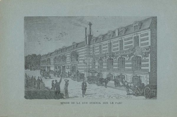FaÃ§ade sur la rue Burnol, extrait du guide Ã©ditÃ© vers 1895