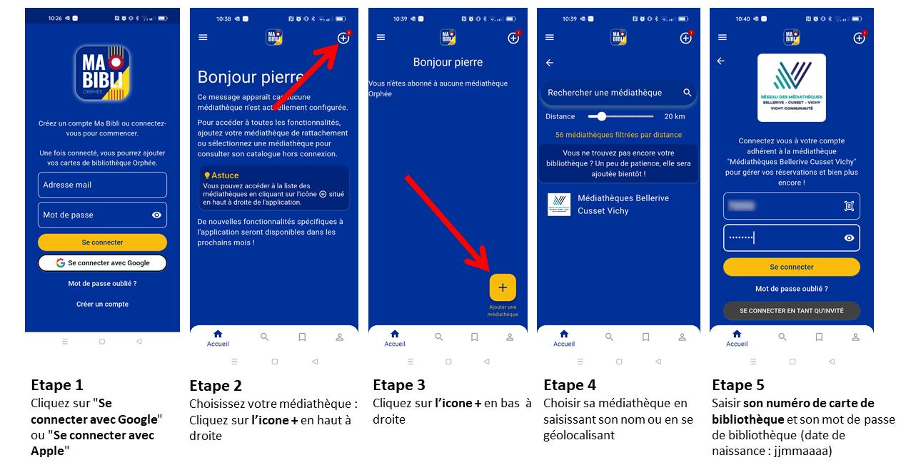 Première Connexion a la nouvelle appli MaBibli V2