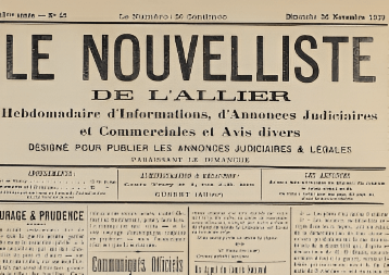 le nouvelliste de l allier presse journal