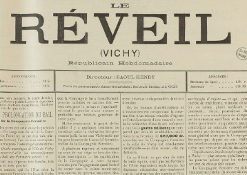 le reveil de vichy presse journal